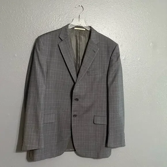 Burberry London Plaid Sports Coat 100% Wool Size 44